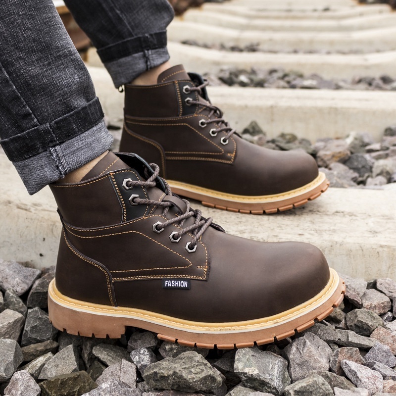 Honey Fire-resistant flower industrial function work boots with European standard steel toe anti-amshiang for men