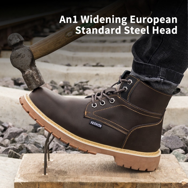 Honey Fire-resistant flower industrial function work boots with European standard steel toe anti-amshiang for men