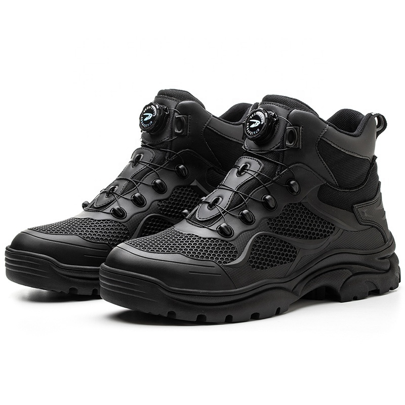 Non-slip rubber outsole safety shoes for men with BOA shoelaces system