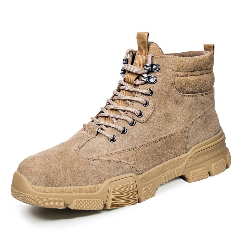 Breathable Suede insulation fashion industrial men work safety boots for electrician with soft rubber sole