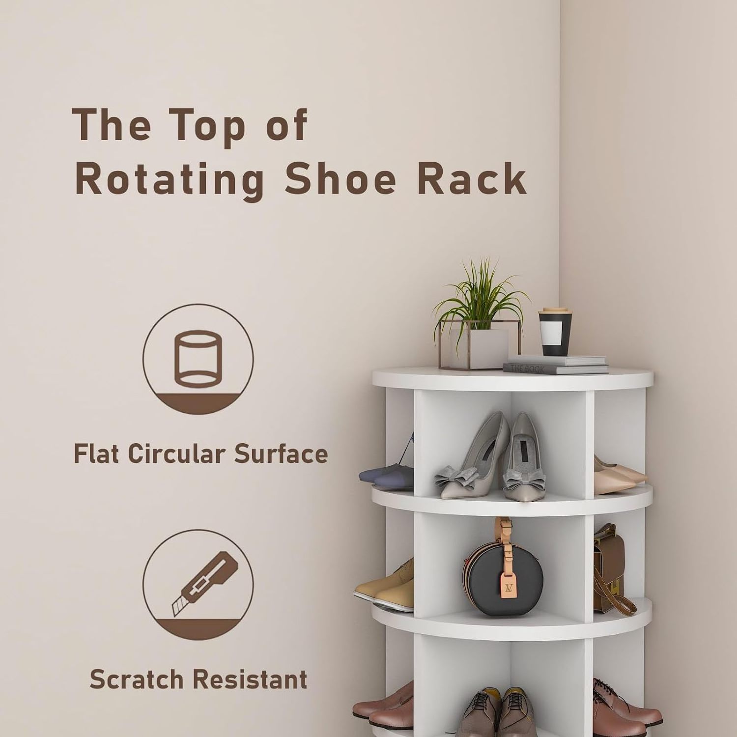 360 Rotating Shoe Rack 7-Tiers Organizer,Large Tall Rotating Shoe Organizer Tower Holds over 35-40 Pairs of Shoes