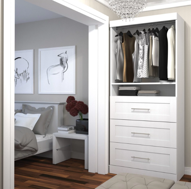 Wardrobe 3 Drawers Bedroom corner wardrobe for small space Closet Cupboard Wooden Armoire Modern Multifunction Wardrobe