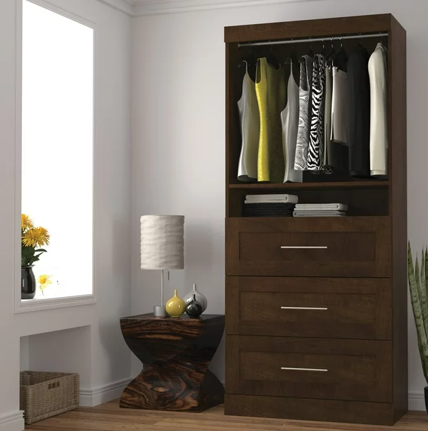 Wardrobe 3 Drawers Bedroom corner wardrobe for small space Closet Cupboard Wooden Armoire Modern Multifunction Wardrobe