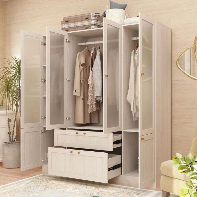 Hot Sale Clothes Cabinet Simple Wardrobe wooden bedroom wardrobe Closet Organizers Large Storage Closet Wooden Wardrobes