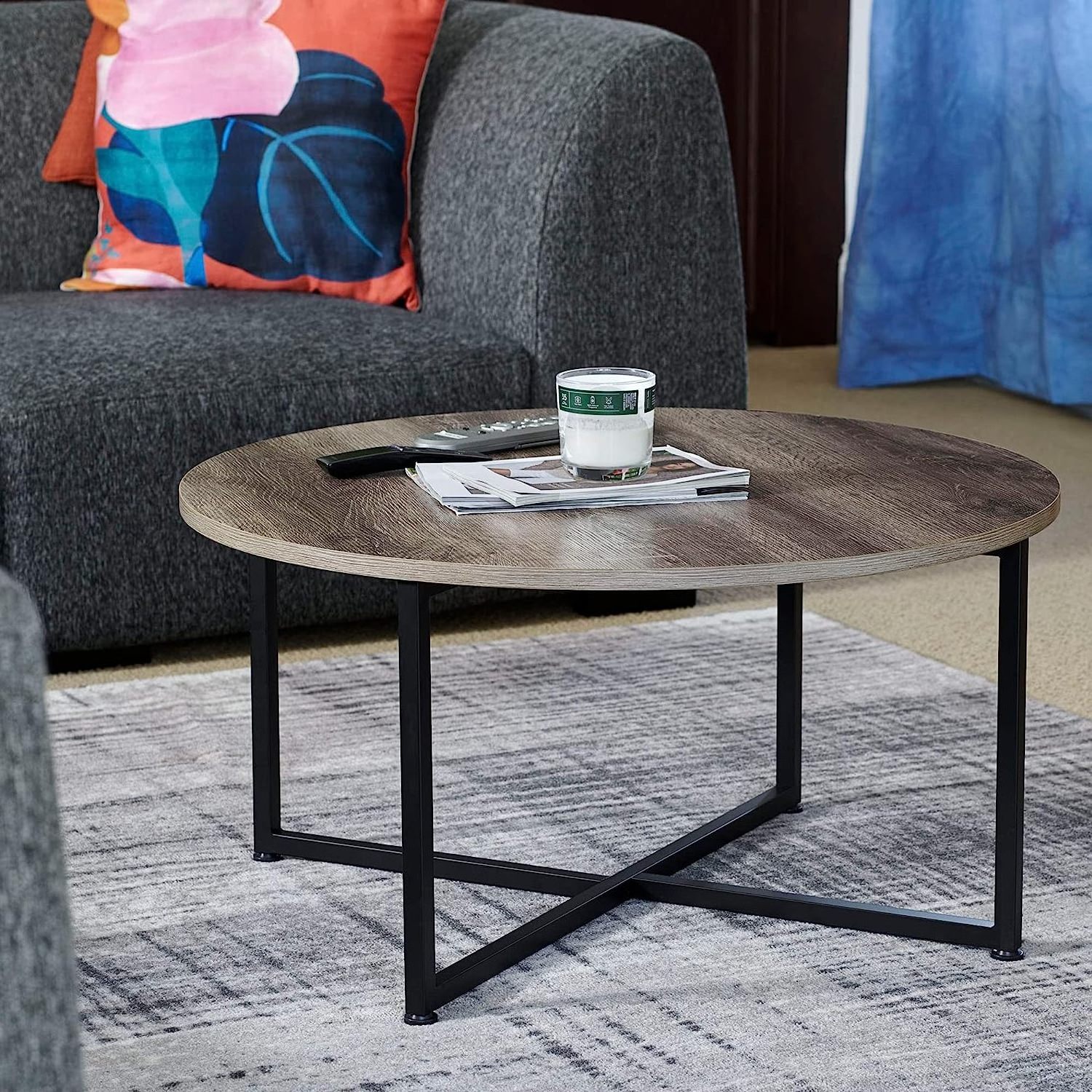 Household Essentials Round Coffee Table Modern Small Coffee Table Sofa Table