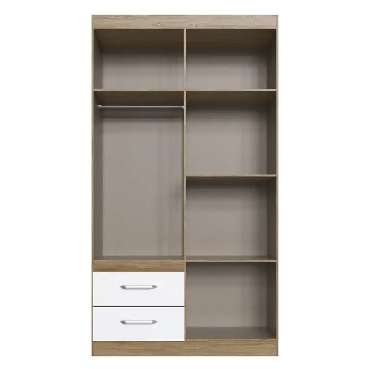 Wardrobe with 4 doors & 3 drawers for Bedroom wooden closet clothes cabinet