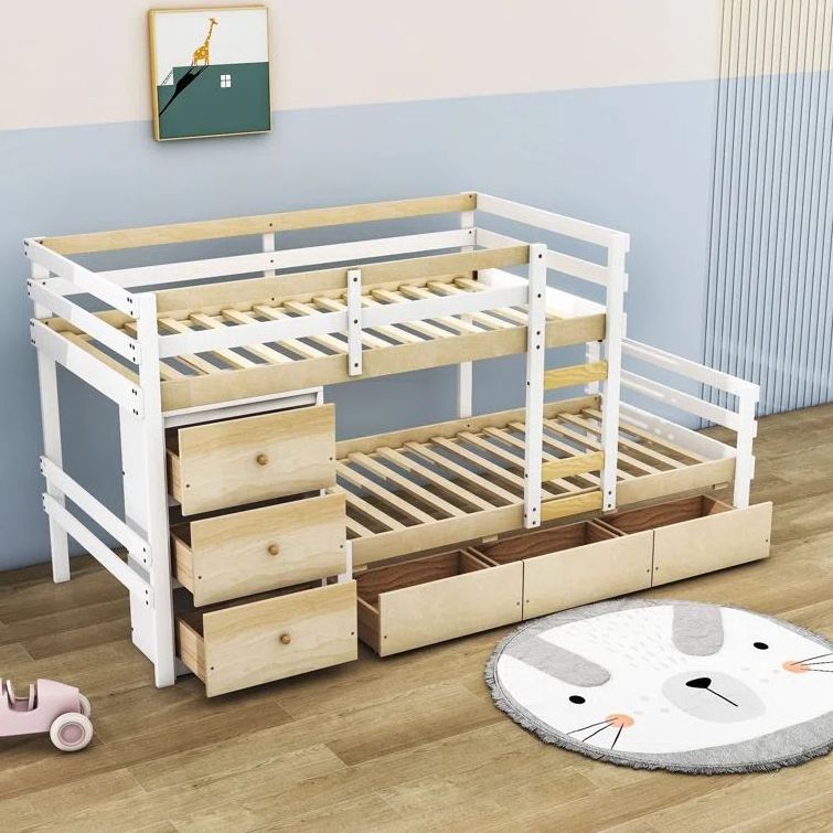 Kids Bedroom Furniture Children Bed Wood Storage Bunk Bed for Kids Solid Carton Box