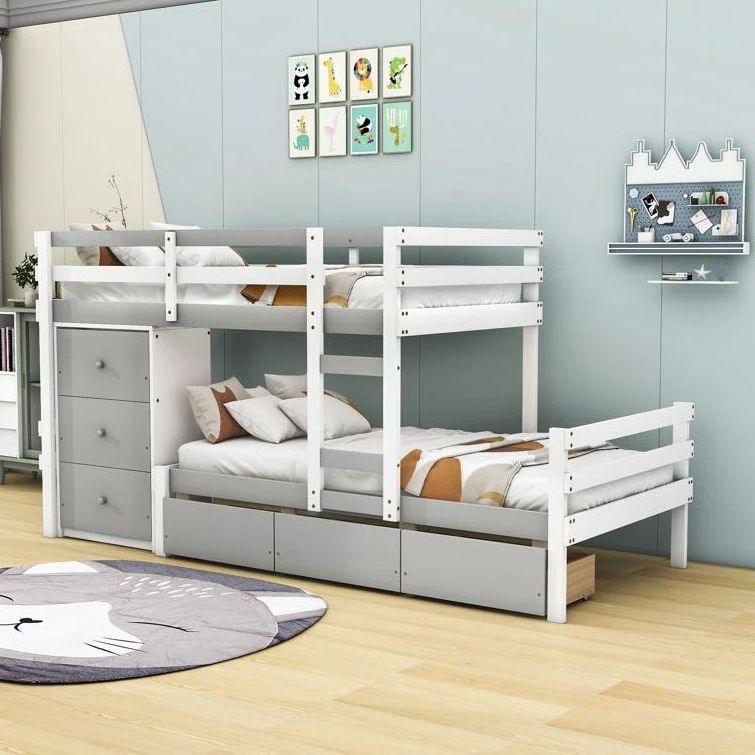 Kids Bedroom Furniture Children Bed Wood Storage Bunk Bed for Kids Solid Carton Box