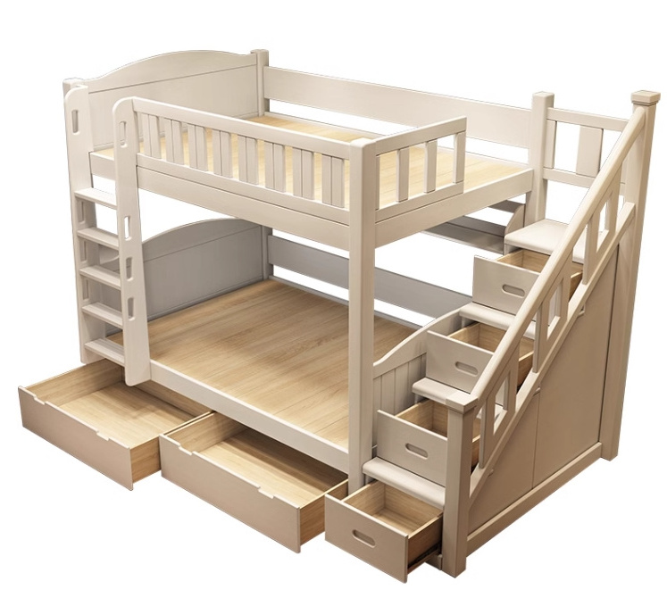 Factory Direct Sale Simple Modern Wooden Student School Eco-friendly Safe Bunk Bed