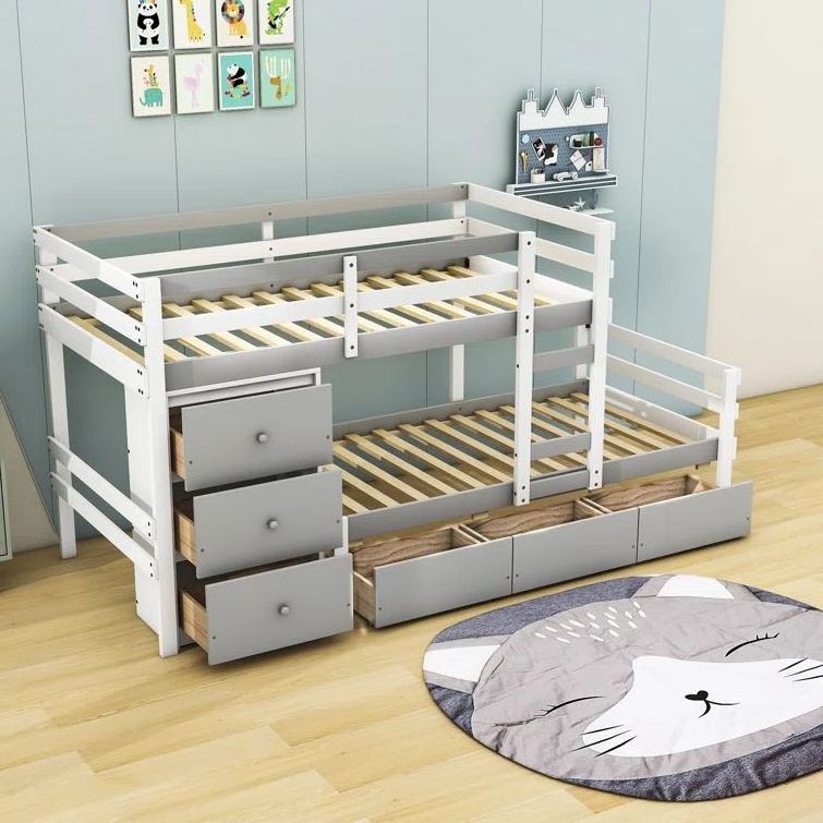 Kids Bedroom Furniture Children Bed Wood Storage Bunk Bed for Kids Solid Carton Box