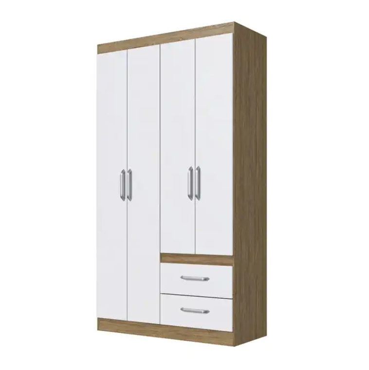 Wardrobe with 4 doors & 3 drawers for Bedroom wooden closet clothes cabinet