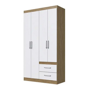 Wardrobe with 4 doors & 3 drawers for Bedroom wooden closet clothes cabinet