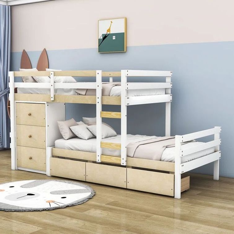 Kids Bedroom Furniture Children Bed Wood Storage Bunk Bed for Kids Solid Carton Box