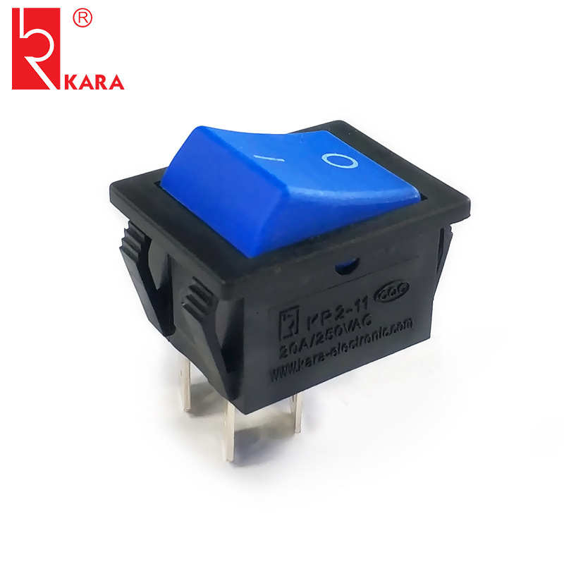 SINETONG KR2-11 Blue Square Head Rocker Switch 12V 24V DC 4 Pin 30A 250VAC Power Botton Switches