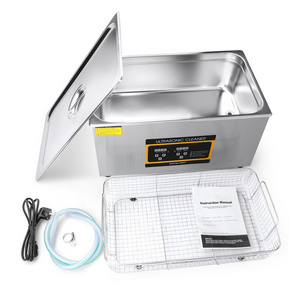 Ultrasonic Cleaner 22L 480W Stainless Bath 40KHZ Remove Oil Rust Dust Solution for Dental Hardware Lab PCB Bearing