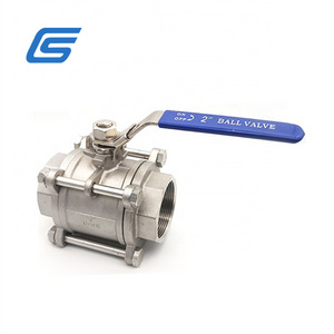 Female threaded 3 piece body ball valve 3 piece 316ss 304ss brass full bore ball valve RF flanged ball valve