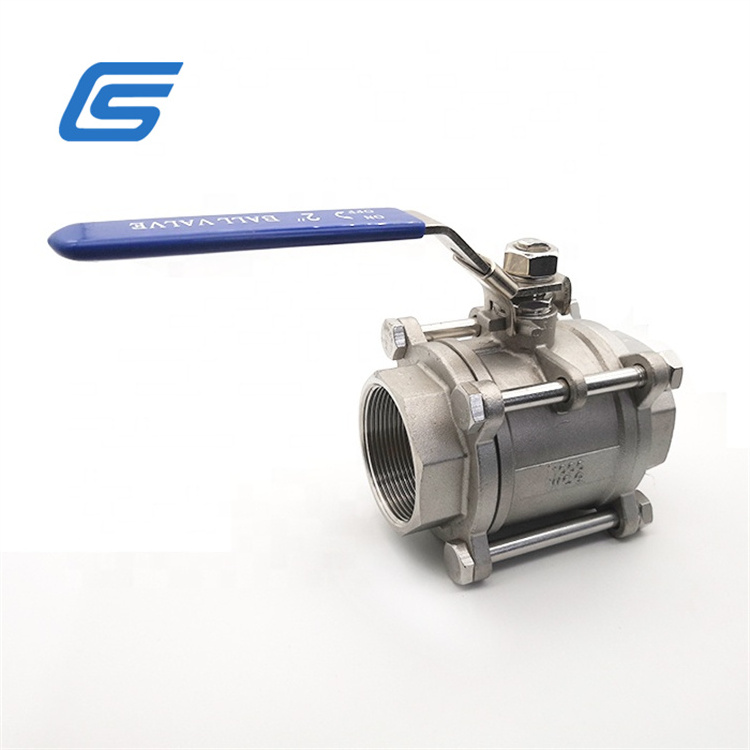 Female threaded 3 piece body ball valve 3 piece 316ss 304ss brass full bore ball valve RF flanged ball valve