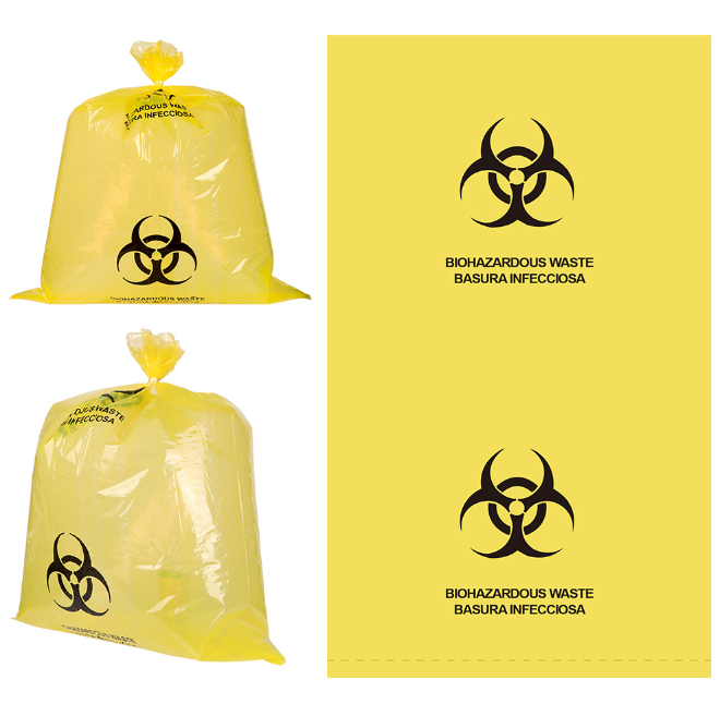 Factory Price customized Biohazard medical hospital garbage bag clinical Lab trash liner disposal infectious waste bags