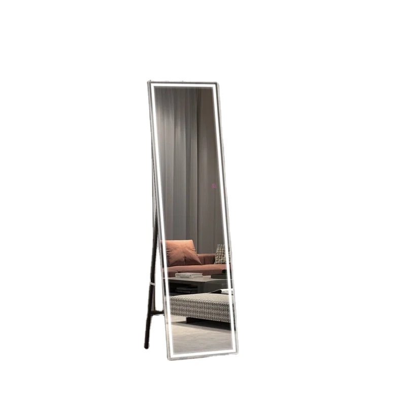 Professional factory elegant aluminium alloy brass floor mirror