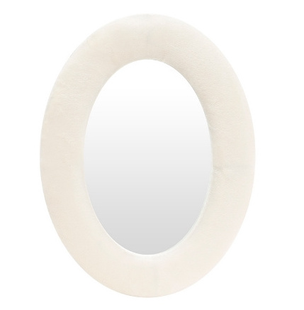 Fur Fabric Oval Decorative Cross-Border Simple Porch Wall Hanging Perforation-Free Variety Flannel Mirror