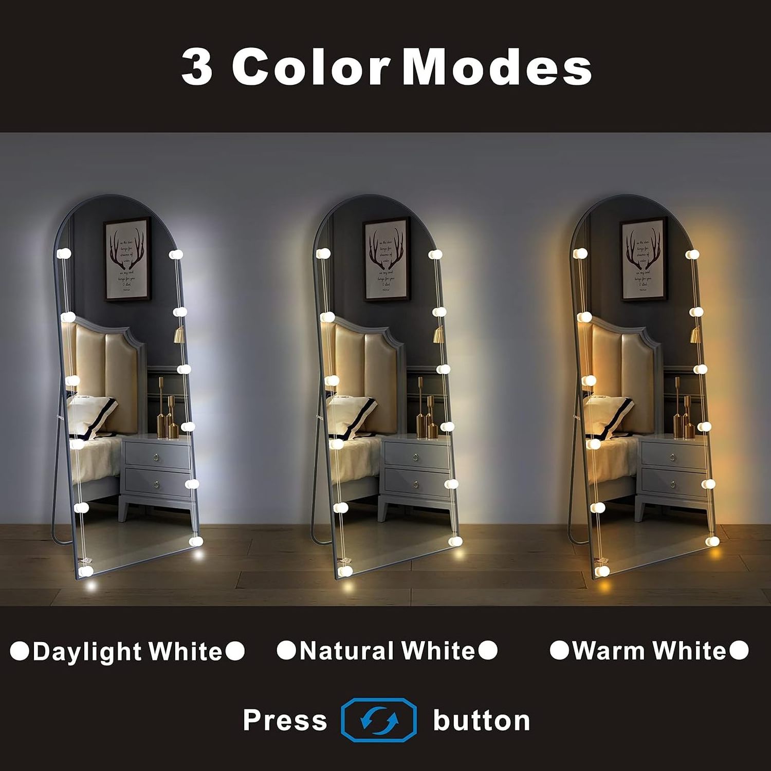 Factory price decorative hand held mirror beveled frameless mirror led strip