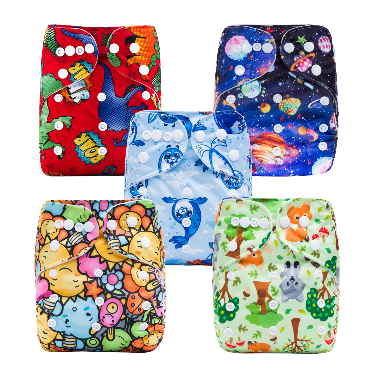 Ananbaby Custom Prints TPU Washable Reusable Baby Cloth Pocket Diapers