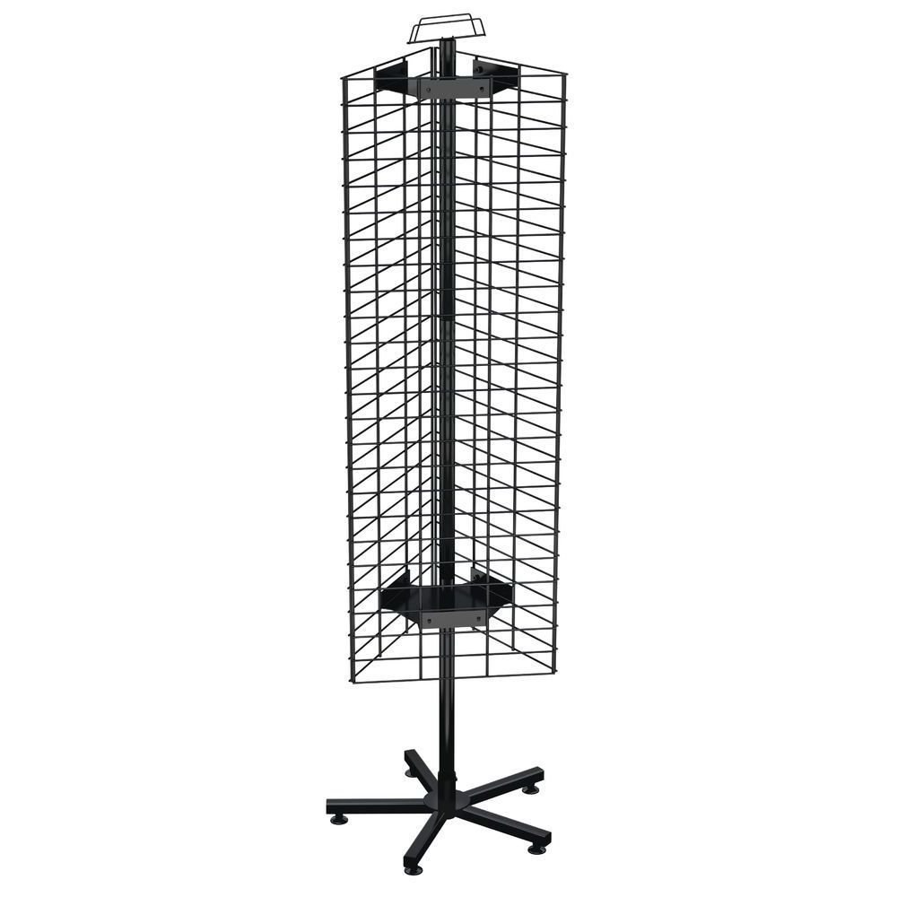 Retail Black Metal Wire Net Grid Spinner Floor Rack Sock Display Stand Key Chain Display Racks