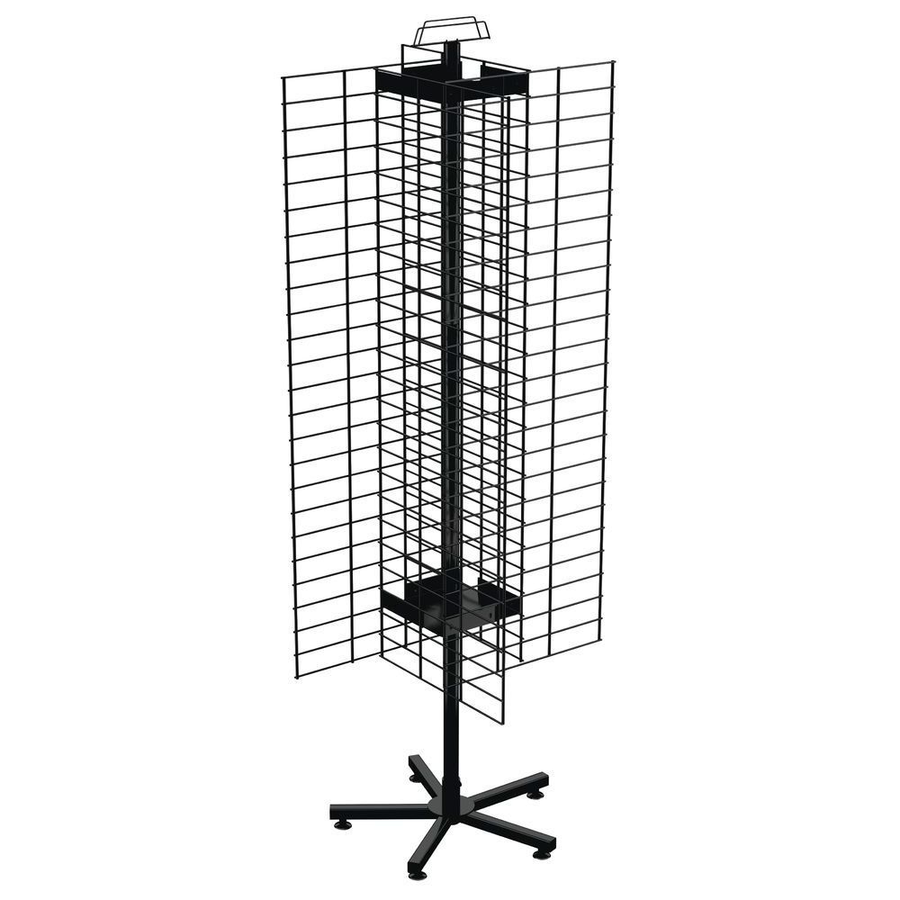 Retail Black Metal Wire Net Grid Spinner Floor Rack Sock Display Stand Key Chain Display Racks