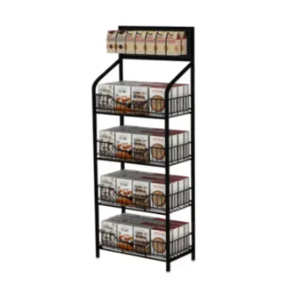 2 colors Retail Display Rack Stand Metal Snack Candy Display Cart