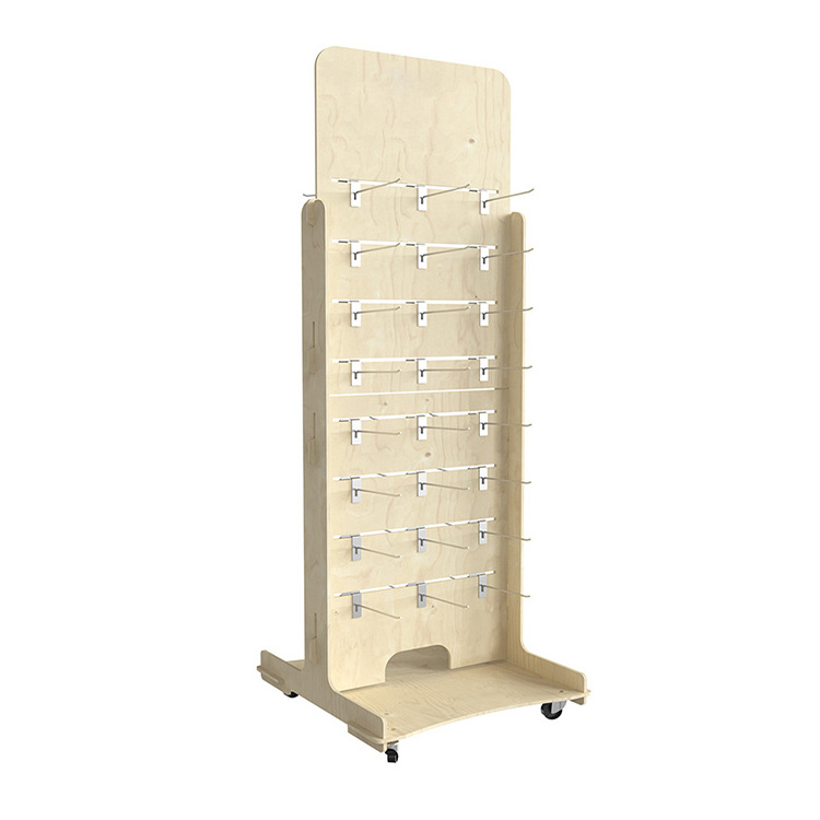 Original Factory Customizable 92 x165 Custom Shelves and Hooks Wooden Retail Display Racks for Exposition