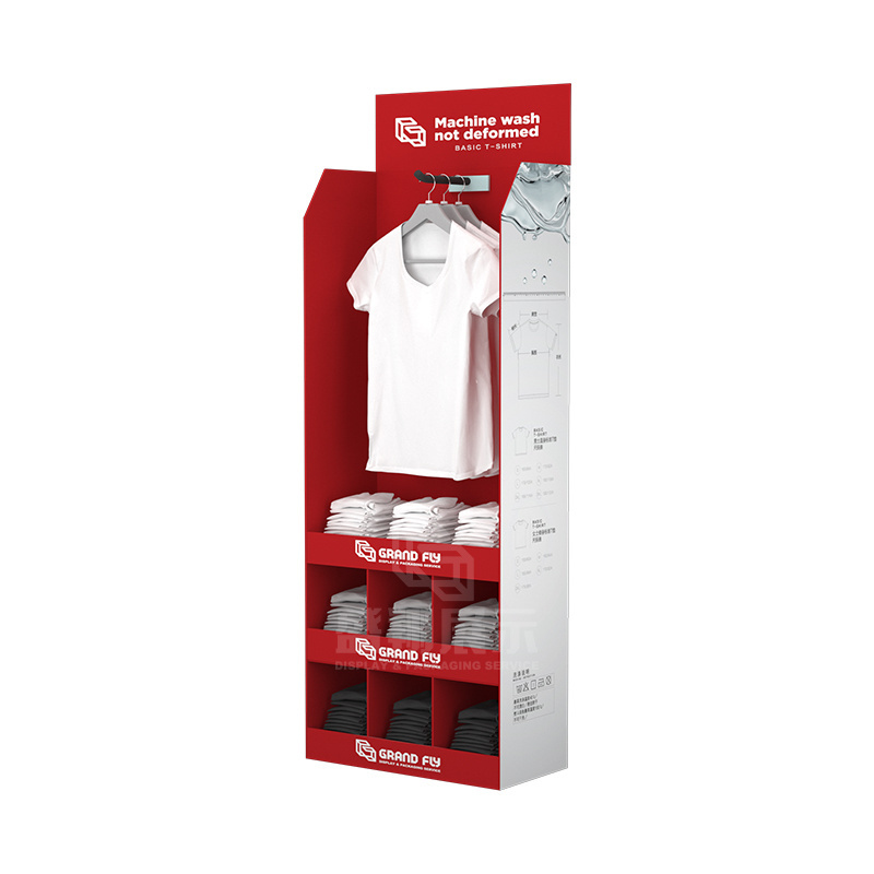 Custom POS Cardboard T-shirt Clothing Display Stand