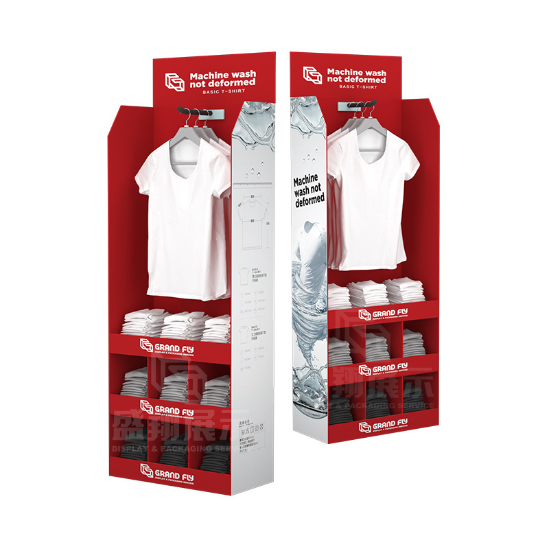 Custom POS Cardboard T-shirt Clothing Display Stand