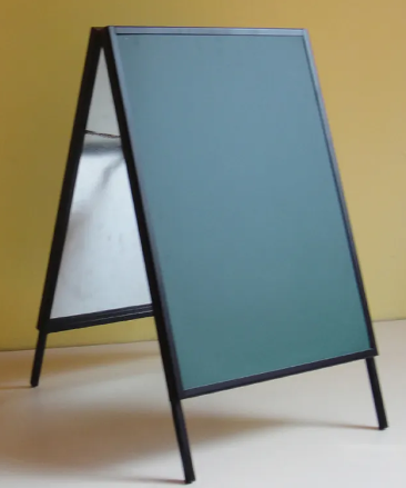 A Stand Metal Sign Sidewalk Advertising Pavement Chalk Board Stand