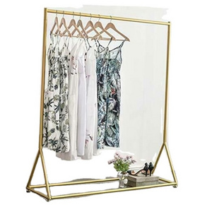 Metal Silver Black Floor Type Clothes Display Stand Fashion Clothing Store Display Racks