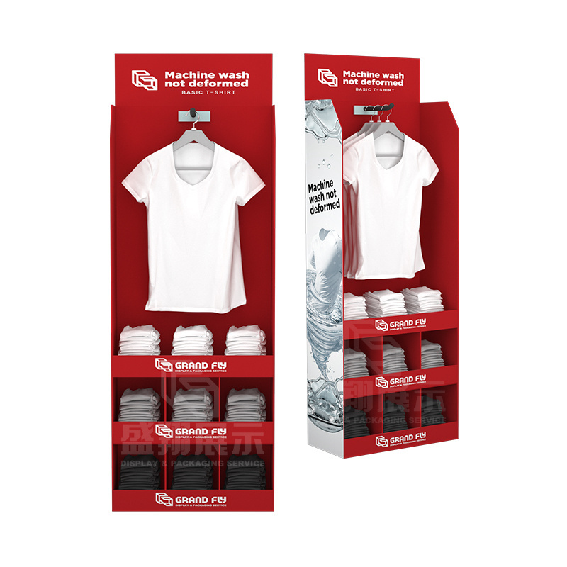 Custom POS Cardboard T-shirt Clothing Display Stand