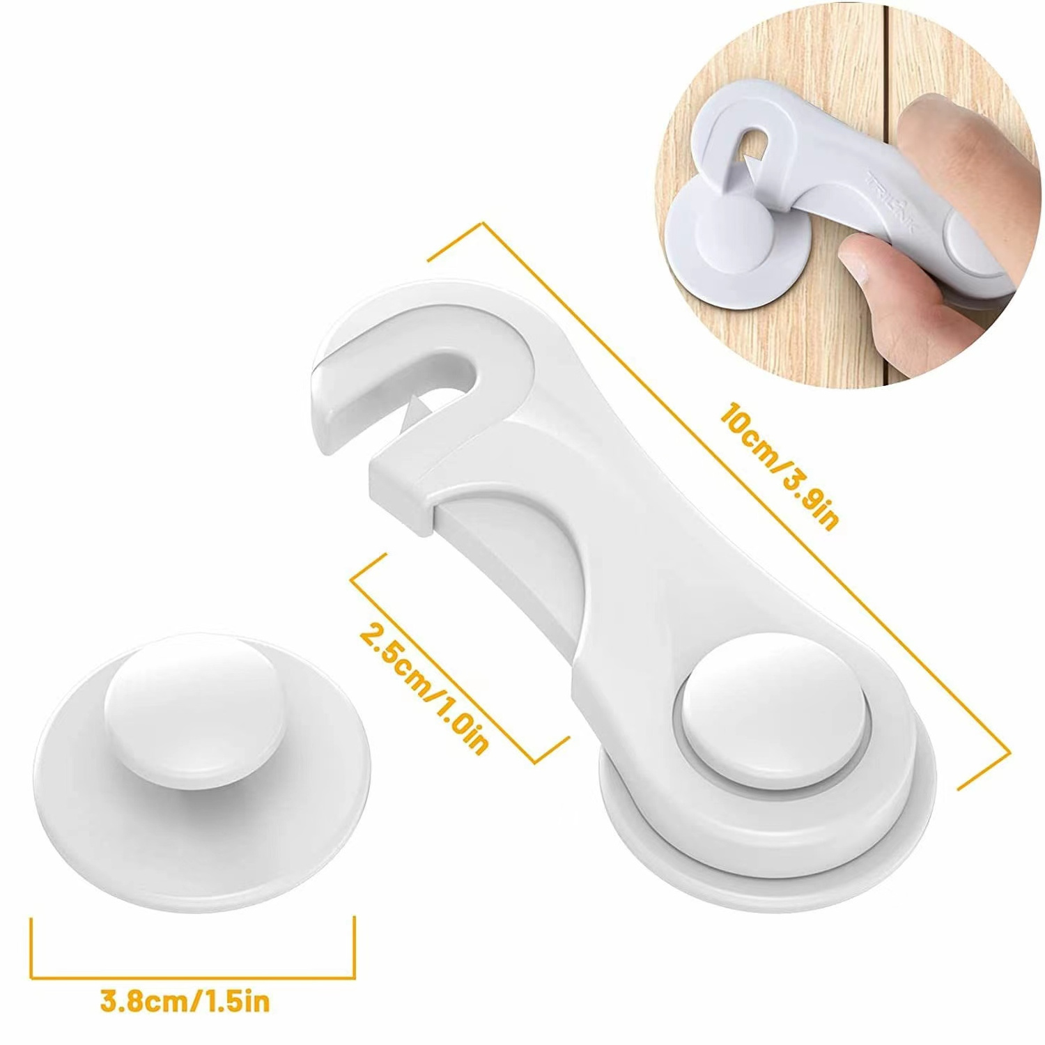 Cabinet Door Lock Child Safety Kids Baby Safety Lock of Side-by-side Cabinet Doors with Self Adhesive Sticker