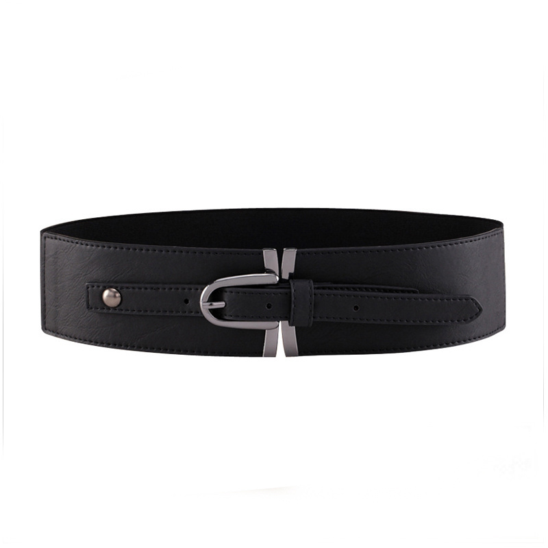 Fashion Fancy Wide Alloy Pin Buckle Women PU Leather Belts