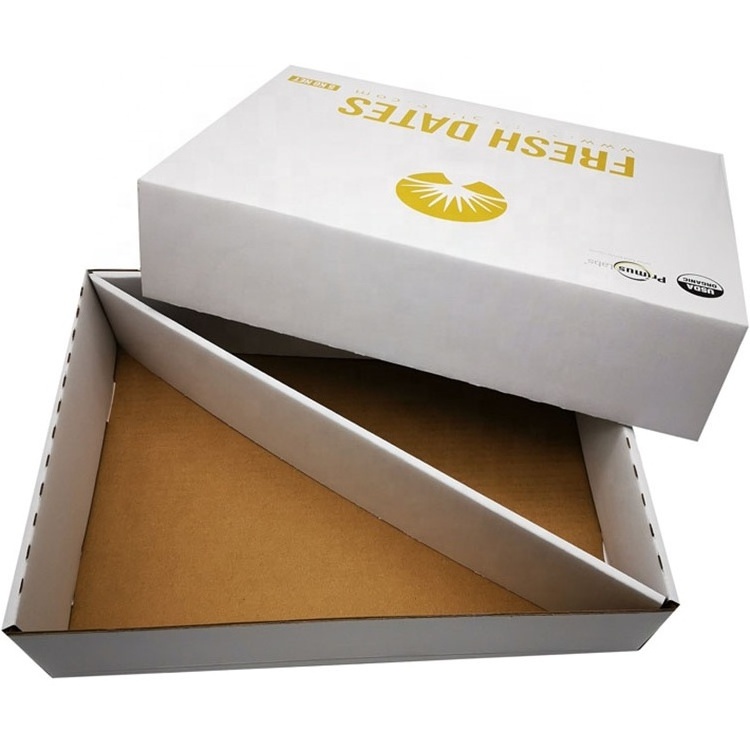 Wholesale price with logo packing fruit carton box with divider corrugated grapes cherry tomatoes paper packing boxes