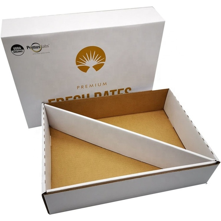 Wholesale price with logo packing fruit carton box with divider corrugated grapes cherry tomatoes paper packing boxes