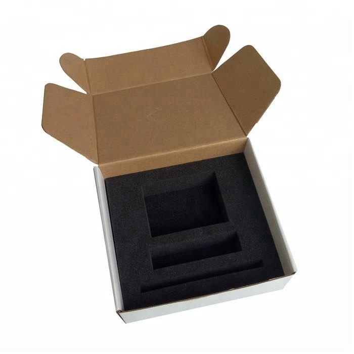 custom e flute corrugated box mailer shipping box with foam insert