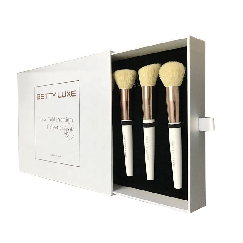 Custom logo luxury makeup brush set with storage box paper packaging box for cosmetic brush