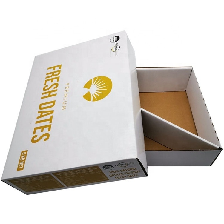 Wholesale price with logo packing fruit carton box with divider corrugated grapes cherry tomatoes paper packing boxes