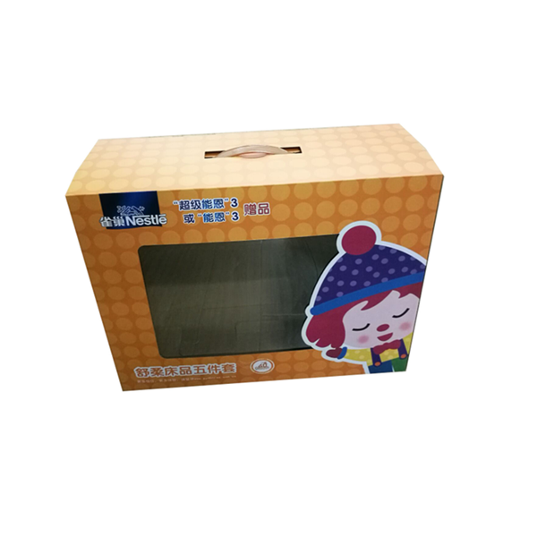 large corrugated paper baby blanket packaging box with handle