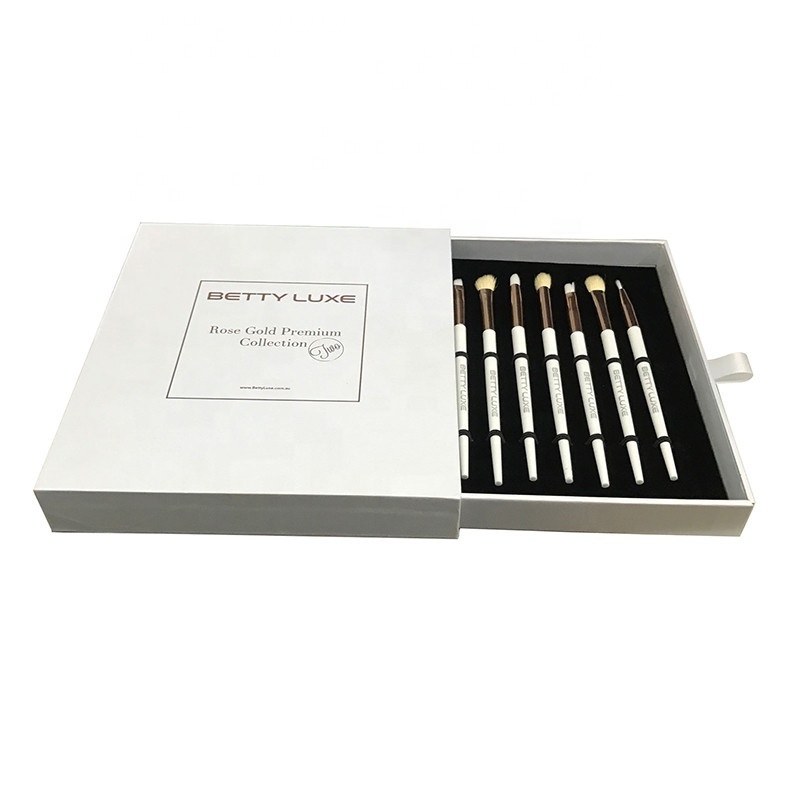 Custom logo luxury makeup brush set with storage box paper packaging box for cosmetic brush