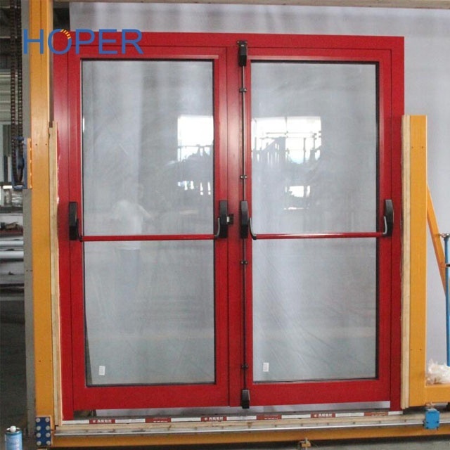 Armored Emergency Exit glass door with panic bar