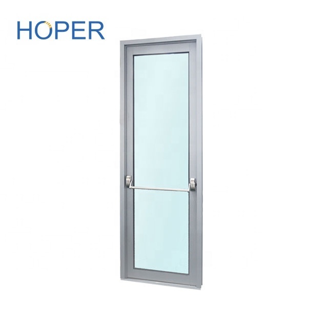 Armored Emergency Exit glass door with panic bar