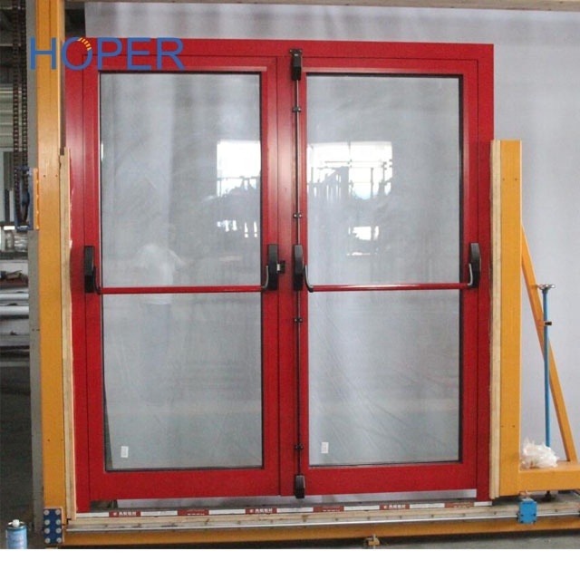 Armored Emergency Exit glass door with panic bar