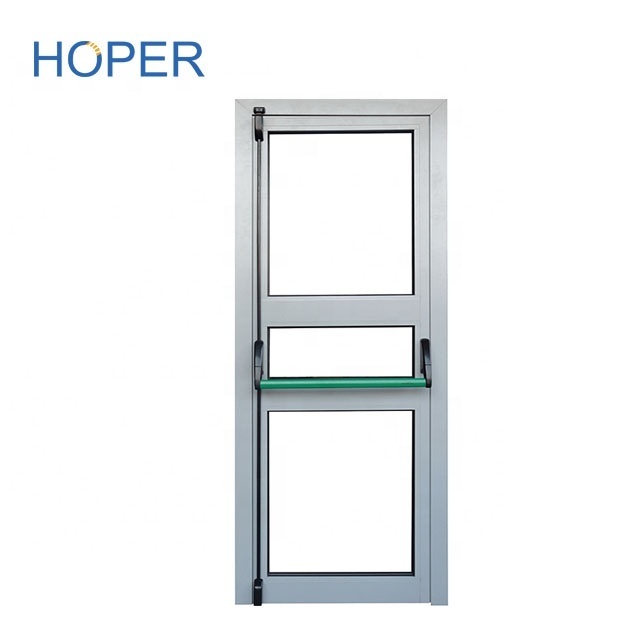 Armored Emergency Exit glass door with panic bar