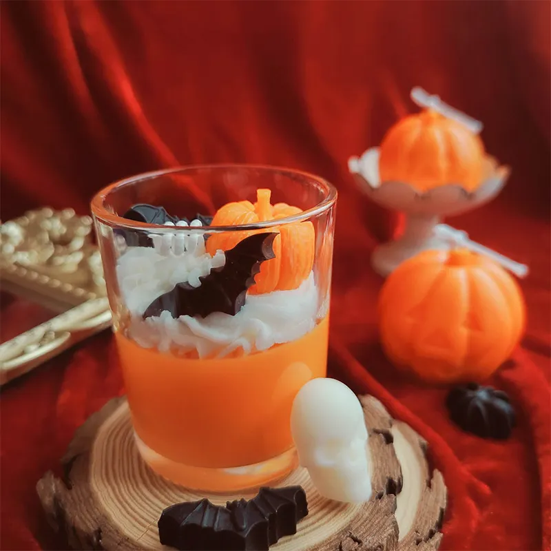 Holiday Hot Selling Creative Halloween Scented Candle Gift Box Decoration Pumpkin Shape Candle Halloween Scented Gift Box