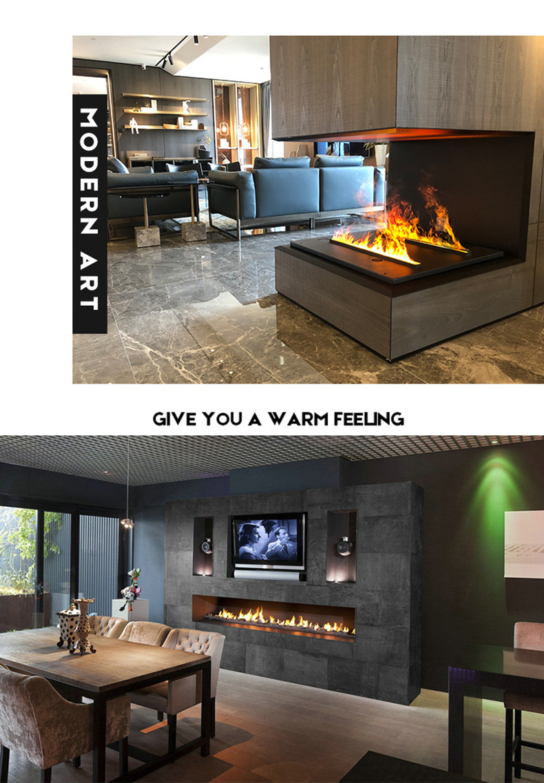 High texture 3D atomizing fireplace water steam electronic fireplace simulation flame humidifier fireplace